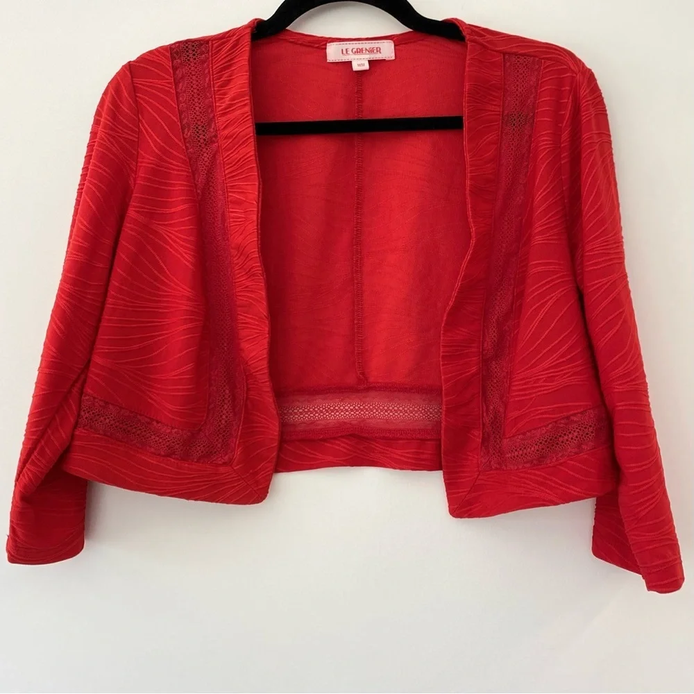Le Grenier Red Lace Shrug Size M - Picture 1 of 7